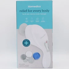 Homedics Hot & Cold Vibration Body Massager w/ 5 Attachment Heads, Adj Intensity