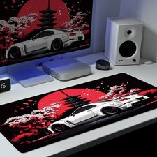 1pc Extended Gaming Mouse Pad and PC Desktop Keyboard Mat - Red Moon Cherry Bl