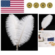 White Ostrich Feathers Bulk - 30pcs 8-10 inches for Wedding Party Centerpiece...