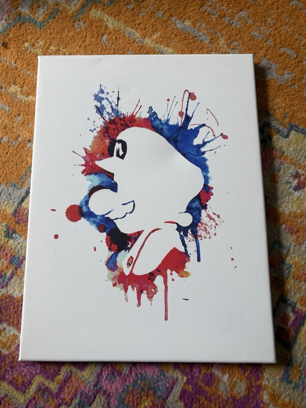 Mario and Luigi video game Wall Art. Canvas 16.5x12, 3 Pc Set Used.