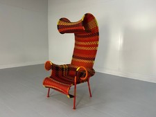 MOROSO "SHADOWY" GARDEN ARMCHAIR IN ORANGE YELLOW BLACK WEAVE