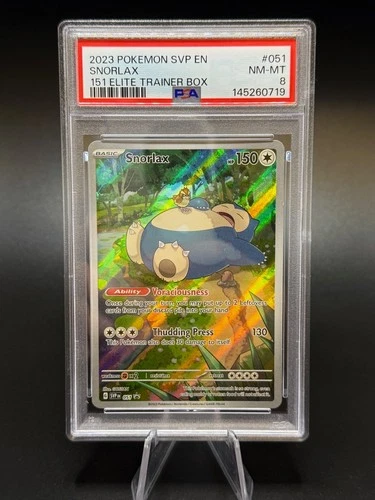 2023 POKEMON SVP EN-SV BLACK STAR PROMO 151 ELITE TRAINER BOX #051 SNORLAX PSA 8