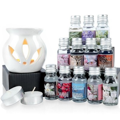 Aromalampe Set mit Duftölen 15tlg Keramik Duftlampe  EXCELLENT HOUSEWARE 569398