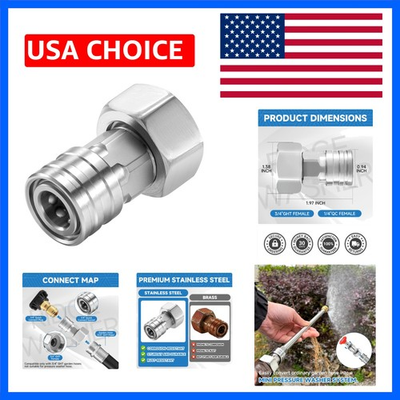 #ad Garden Hose to Pressure Washer Adapter Stainless Steel Quick Connect 3 4” GHT $15.29