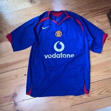 Nike Manchester United 2005 Blue Football Shirt Vodafone Size 90 Vintage Jersey
