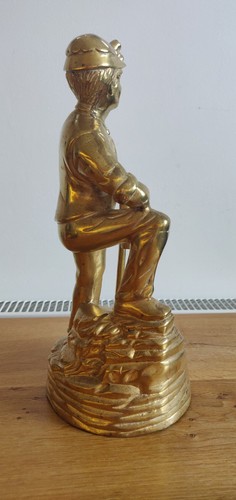 Vintage Messing Bergmann Figur ungewöhnlich größer 1 Fuß hoch schwer - Bild 3 von 7