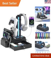 Adjustable RGB Headphone Stand with Storage  Charger   Perfect Gift