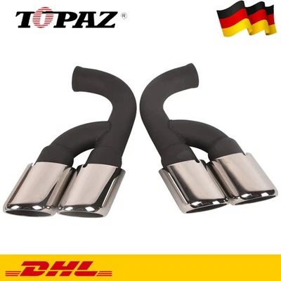 Inox Embout D'Échappement Ouverture pour Porsche Cayenne V6 Diesel 958 2010- - Photo 1/4
