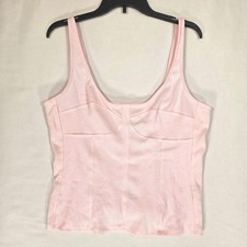 Universal Thread Corset Tank Top Womens Large Ribbed Stretch Light Pink