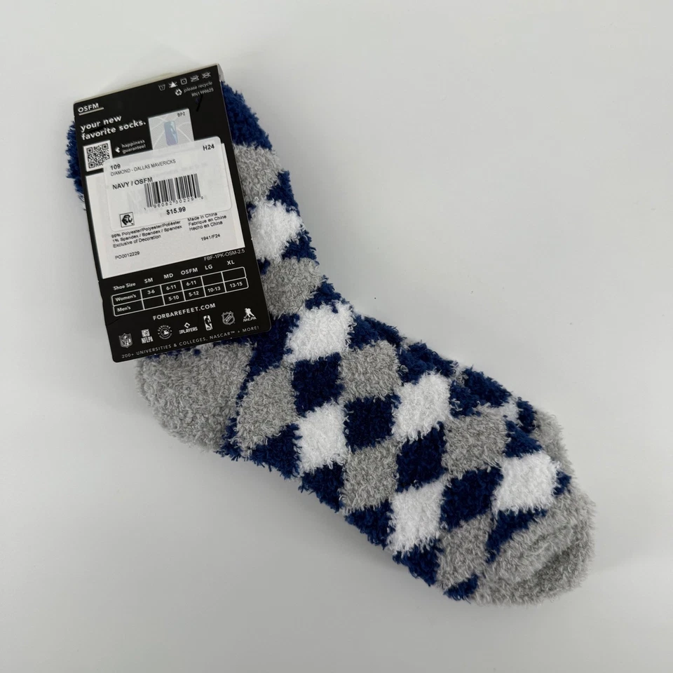 Calcetines acogedores difusos para pies desnudos Dallas Mavericks OSFM Argyle Foto 3 de 4