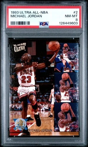 1993 ULTRA ALL-NBA #2 MICHAEL JORDAN PSA 8