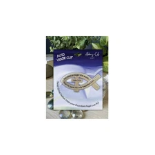 Cathedral Art God So Loved Ichthus Visor Clip, 2.875-Inch, Silver Enamel Finish