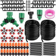 130/100FT Drip Irrigation System Plant Timer Self Garden Watering Hose Spray Kit