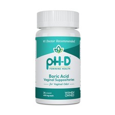 pH-D Feminine Health Boric Acid Suppositories 600mg - 24 ct for Vaginal Odor