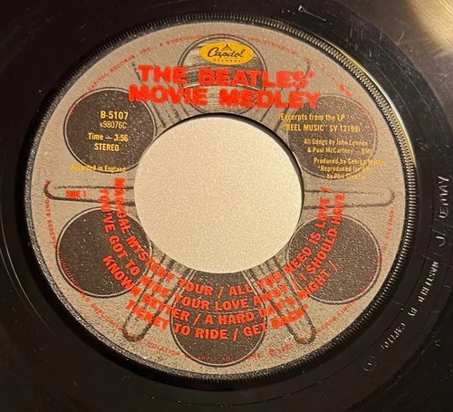 1982 Rock & Roll 45 - THE BEATLES "The Beatles' Movie Medley" CAPITOL #5107