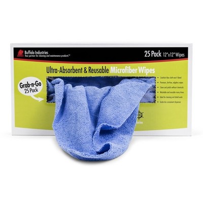 Buffalo 65102 Microfiber Cloths Economy Cleaning Cloths, Dispenser Wipes Box,...
