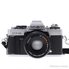 Minolta XG-M Chrome SLR Film Camera w/ 50mm f1.7 Lens EXC