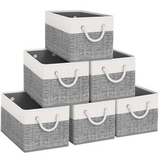 Storage Bins 6-Pack, Foldable Storage Baskets for Organizing Toys, Books, She...