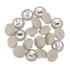 20Pcs Fabric Cloth Covered Button 11.5mm 18L Metal Shank Buttons Khaki 