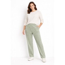 Alfred Dunner Womens Green Corduroy Pull On Pants Size Large