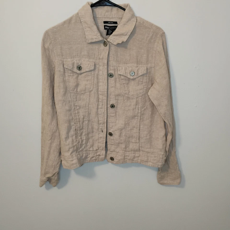 J N Y 100 % y lino con botones resorts de playa de lujo minimalista viaje talla M Foto 2 de 4