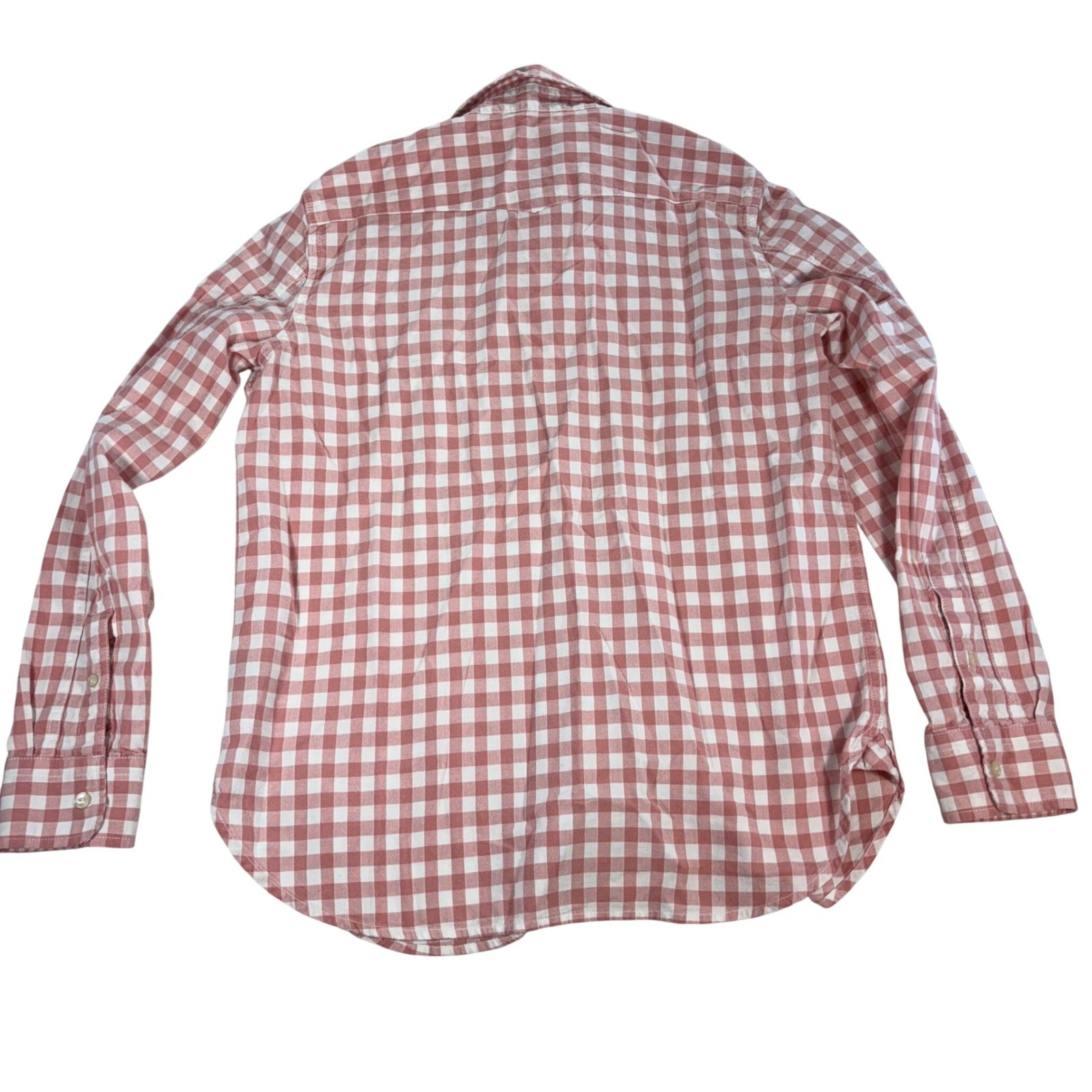 Lauren Jeans Co Ralph Lauren Womens Gingham Popover Half Button Shirt Pink Sz M thumbnail 3