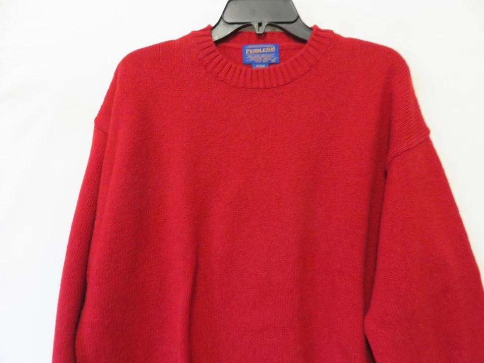 Pendleton Sweater Mens XL Red 100% Shetland Wool Washable Crew Neck Knit - Image 2 of 4