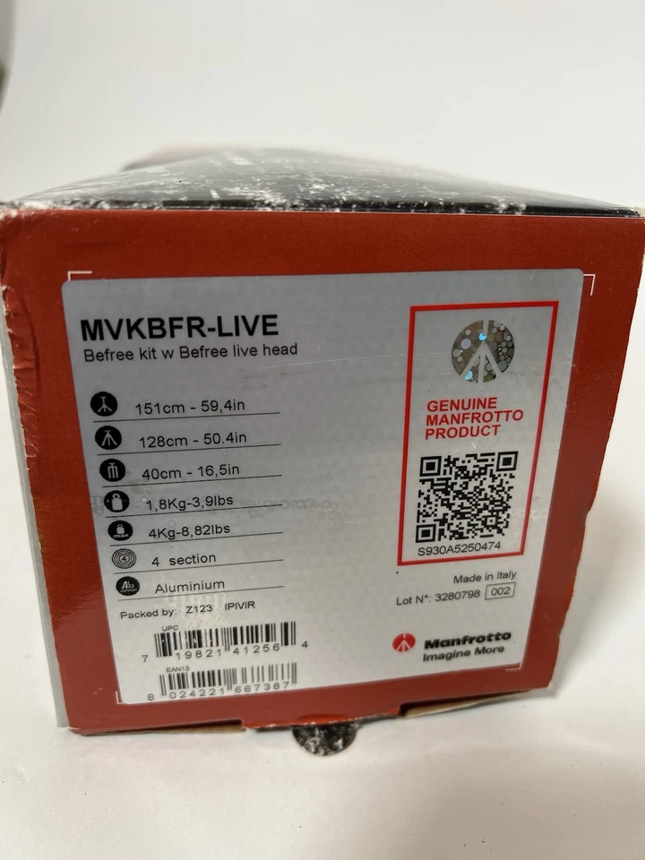 Manfrotto MVKBFR-Live Stativ Befree Dreibein Fluid-Videokopf Kamerastativ - Bild 3 von 3
