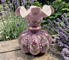 Fenton 2002 Charleton Collection Violet Overlay Beaded Melon Vase 8" QVC C21219