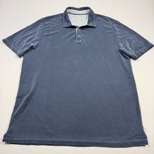 Tommy Bahama Polo Shirt Tencel Polyester Short Sleeve Blue Men's Large