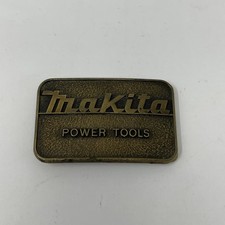 Makita Power Tools Belt Buckle Vintage Solid Brass Made In USA VTG