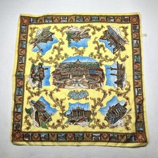 ROMA Italia 29.5" x 29.75" AZ Scarf Rome Italy Tourist Attractions Yellow