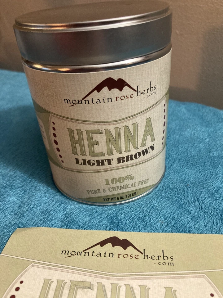 Hierbas Mountain Rose Color de Cabello Henna, Orgánico 6oz. Todo Natural Marrón Claro NUEVO Foto 2 de 4