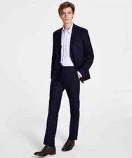$395 Kenneth Cole mens UltraFlex Pants & Jacket Suit set -38R / 31 waist - Navy