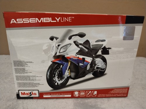 Maisto 1:12 Assembly Line BMW S1000 RR White Black Motorcycle Bike Model Kit - Picture 8 of 14