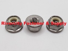 1/4-20 Stainless Flange Nylon Insert Lock Nuts 1/4x20 Nyloc Nut Nylok Nylock