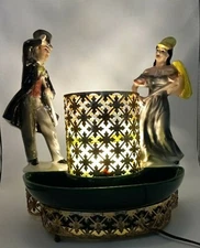 Rare Vintage Sierra Columbia TV Lamp Light Victorian Man and Woman Figural