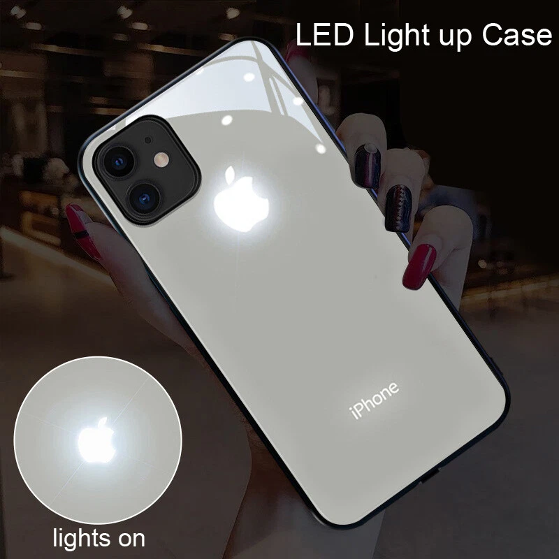 LED Induction Shine Light Up Glass Phone Case Cover for iPhone 11