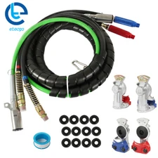 12Ft 3-in-1 Wrap Set Air Line Hose Assemblies Fit For Semi Truck Tractor Trailer