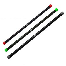 FXR Sports Set of 3 Weighted Aerobic Fitness Balance Core Bars 3kg, 5kg & 7kg