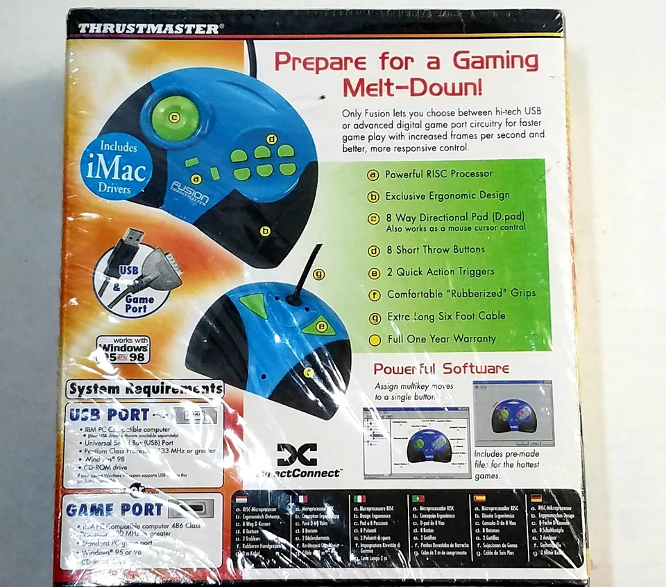 Rare Thrustmaster Fusion Digital Game pad With USB Adapter New Factory Sealed  - Image 2 of 4