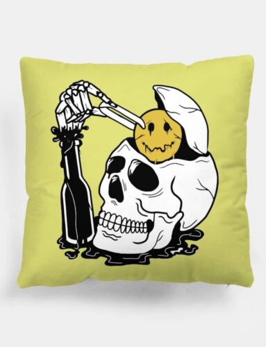 Sad To The Bone Skeleton Skull Halloween Spooky Throw Pillow 18x18 NEW - Picture 1 of 3