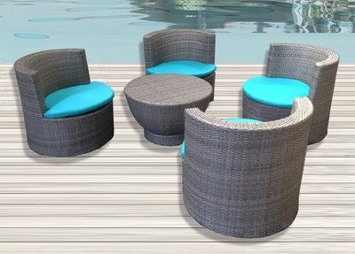 TAVOLO SEDIE RATTAN NERO POLTRONE DIVANO ARREDO GIARDINO DESIGN