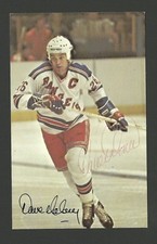 Dave Maloney New York Rangers Vintage Hockey Postcard Signed Autographed