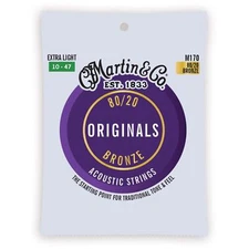 Martin M170 Original 80/20 Bronze Acoustic Guitar Strings, Extra Light 10-47