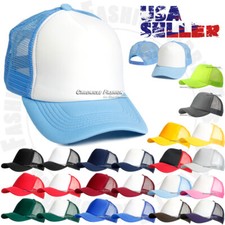 Trucker Hat Foam Mesh Back Snapback Adjustable Baseball Cap Plain Solid Mens