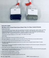 38G Black UPVC & Hard Plastic Epoxy Repair Putty. For Chips, Cracks & Knocks.