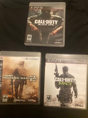 PS3 Call Of Duty Lot - Modern Warfare 2 And 3 + Black Ops   Complete W/Manuals