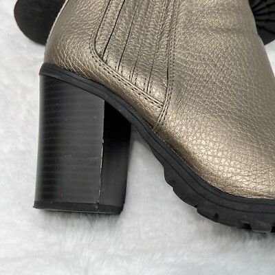 Sam & Libby Womens Boots 7 Metallic Gold Bronze Ankle Shoes