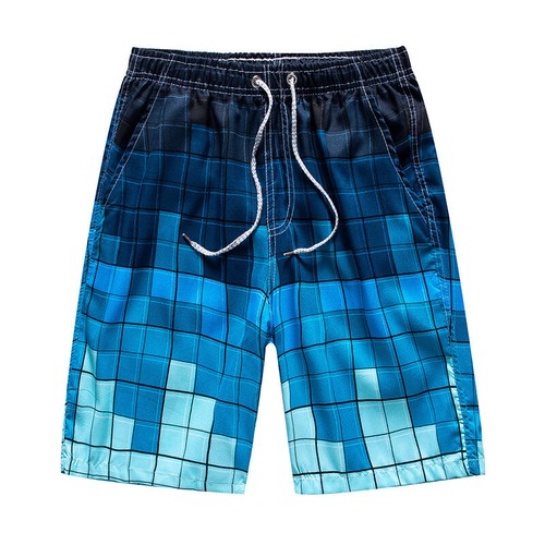 Men's Summer Beach Pants Drawstring Quick-drying Five-point Shorts Swim Briefs - Picture 4 of 17